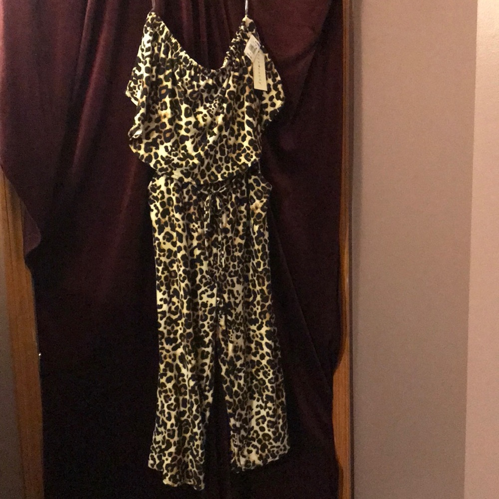 Eye Candy Animal Print Capri Jumpsuit XL